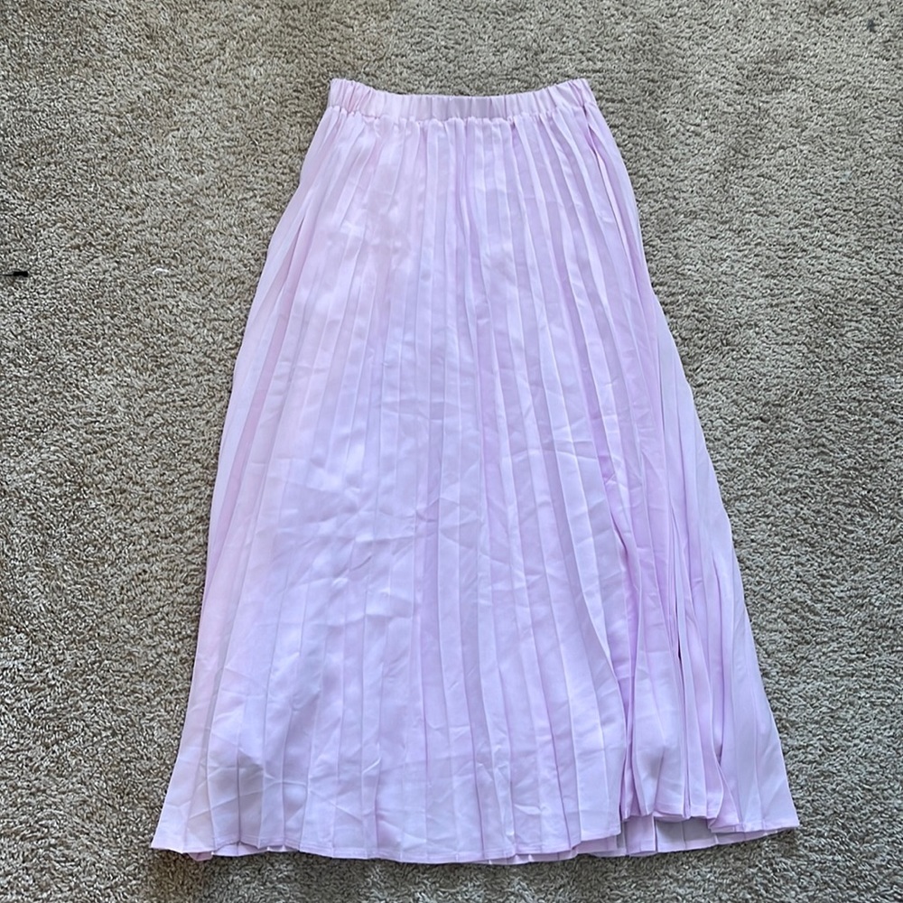 A new day pleated lilac maxi skirt